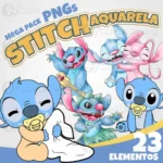 Kit Digital Png Stitch Aquarela