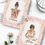 Arquivo Kit 12 Capas e Miolo Pautado Coleção Glamour