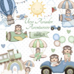 KIT DIGITAL URSO AVIADOR AVENTUREIRO