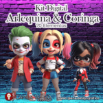 Clipart Arlequina e Coringa