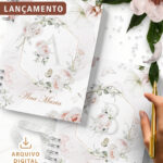 Arquivo 26 Capas Alfabeto A a Z e Miolo Pautado Floral Believe