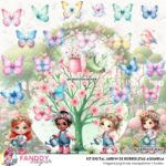 Kit digital JARDIM DE BORBOLETAS AQUARELA