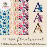 Kit Digital - Inicial Floral