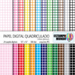 Papel Digital Quadriculado - Linhas Grossas