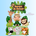Arquivo de Corte Topo de bolo Safari menino em camadas