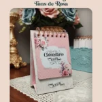 Calendário Vintage 2025 Tons de Rosa
