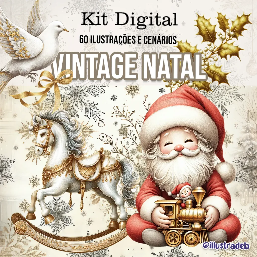 kit digital Natal Vintage - Imagem 1