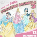 Kit digital Princesa Disney Aquarela