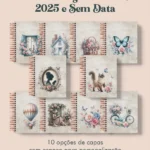 Planner Vintage Tons de Rosa 2025 e sem data
