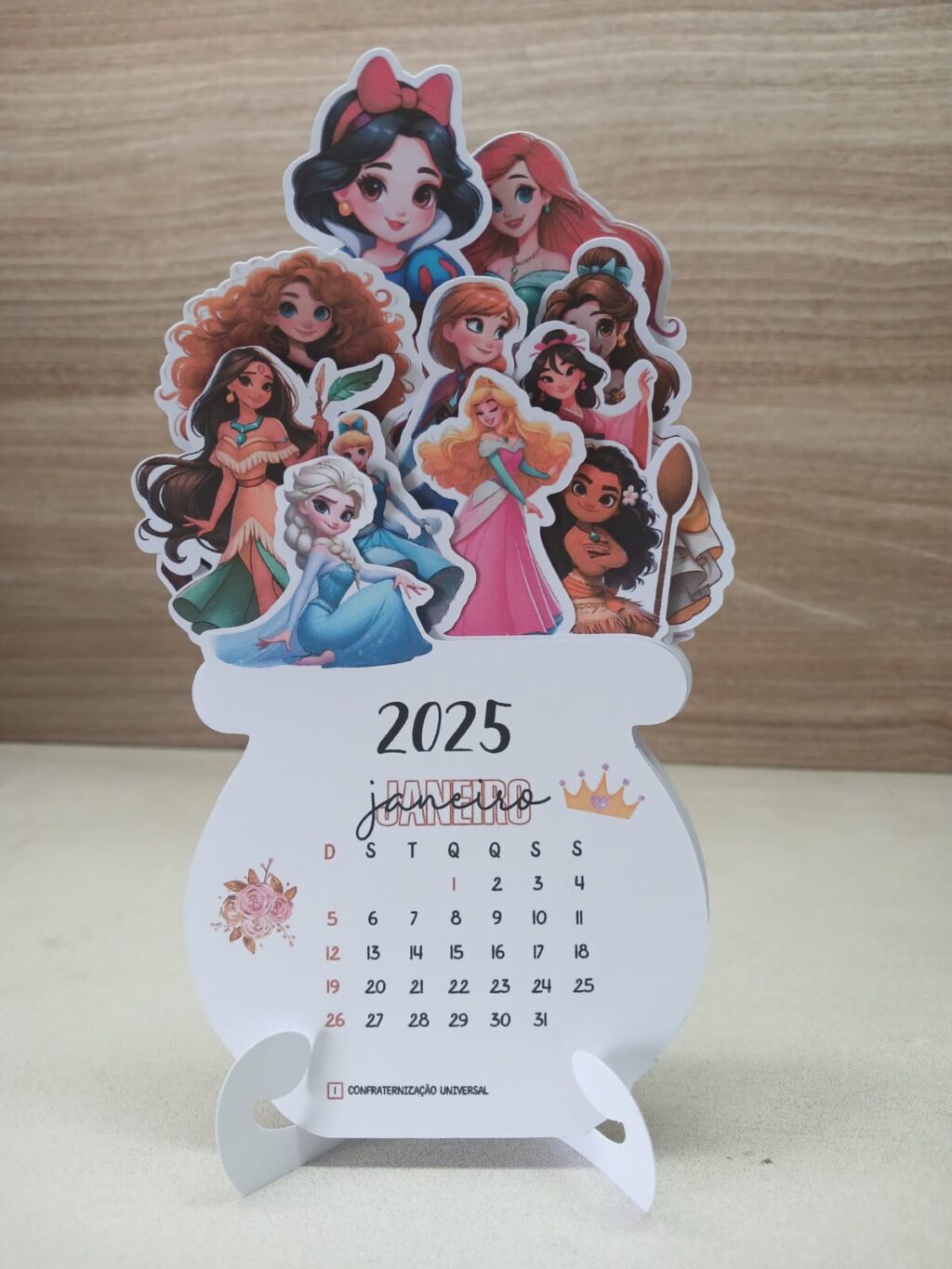 Mini Calendário 2025 – Princesas - Imagem 1