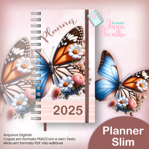 Slim Planner Datado-Coleção Watercolor Flower