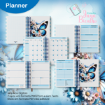 Planner Datado A5 Horizontal-Coleção Watercolor Flower - Imagem 5