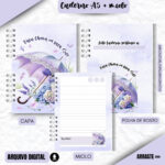 Combo Digital Guarda -Chuva (Caneca, Bloco A6 e Caderno A5 ) Faça Chuva ou Faça Sol! - Imagem 5