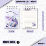 Combo Digital Guarda -Chuva (Caneca, Bloco A6 e Caderno A5 ) Faça Chuva ou Faça Sol! - Imagem 4