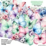 Kit Digital Borboletas Aquarela