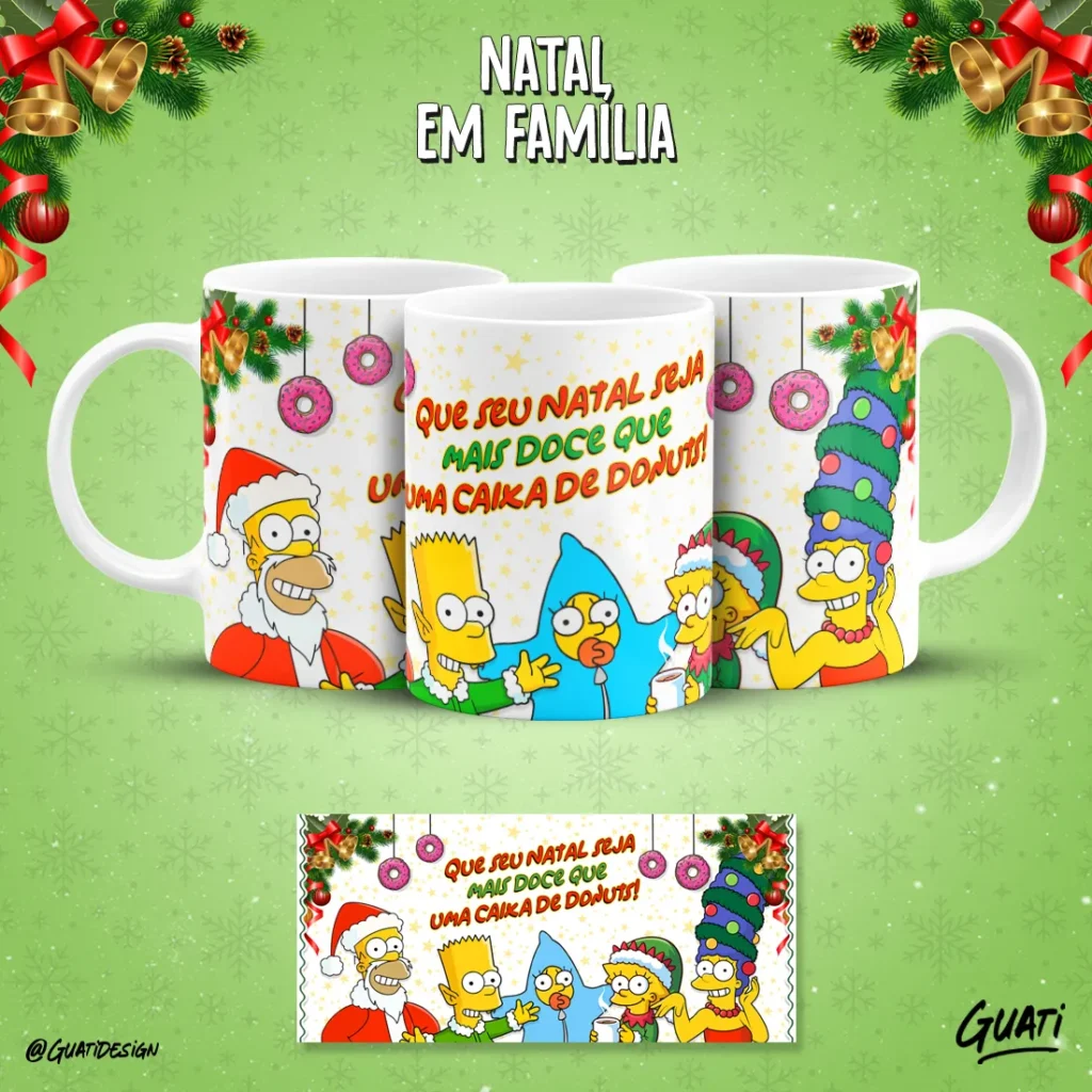 Artes Canecas Natal em Família (Personagens) - Imagem 2