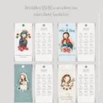 COMBO 12 marcadores com calendário 2025 santinhos diversos
