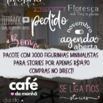 Pack com 3000 figurinhas minimalistas para Stories