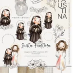 Kit Digital Ilustrações Santa Faustina | (Santinhos)