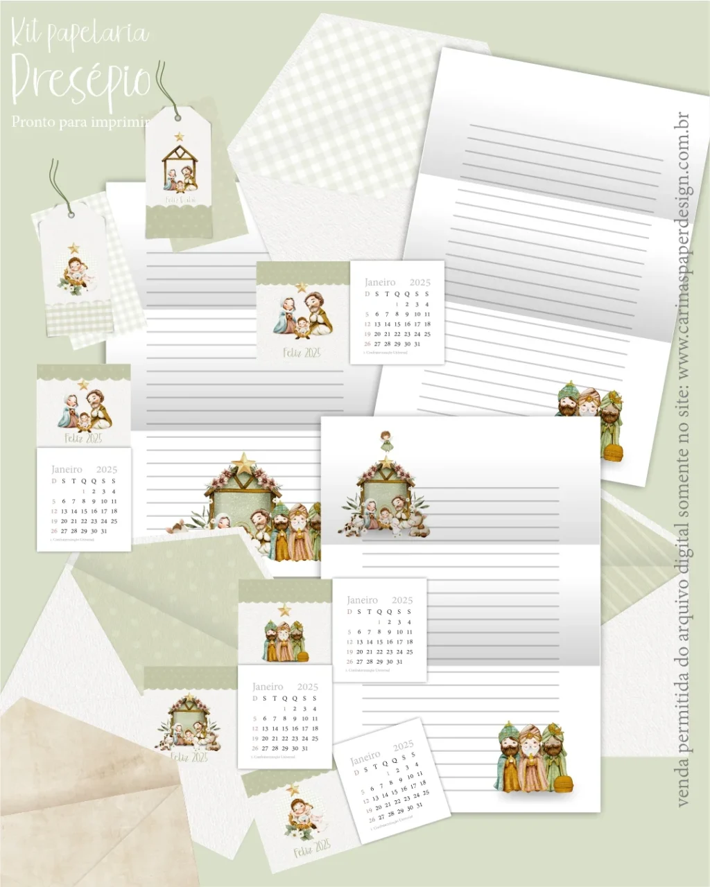 Kit Papelaria Presépio – Printables - Imagem 1