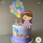 Arquivo de Corte Topo de Bolo Menina com Balões