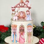 Arquivo de Corte Topo de Bolo NATAL PRESÉPIO AQUARELA