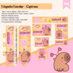 Kit Etiqueta Escolar Capivara
