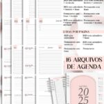 Combo 16 Agendas Femininas Neutra 2025 PERMANENTE Versículos Frases Horários