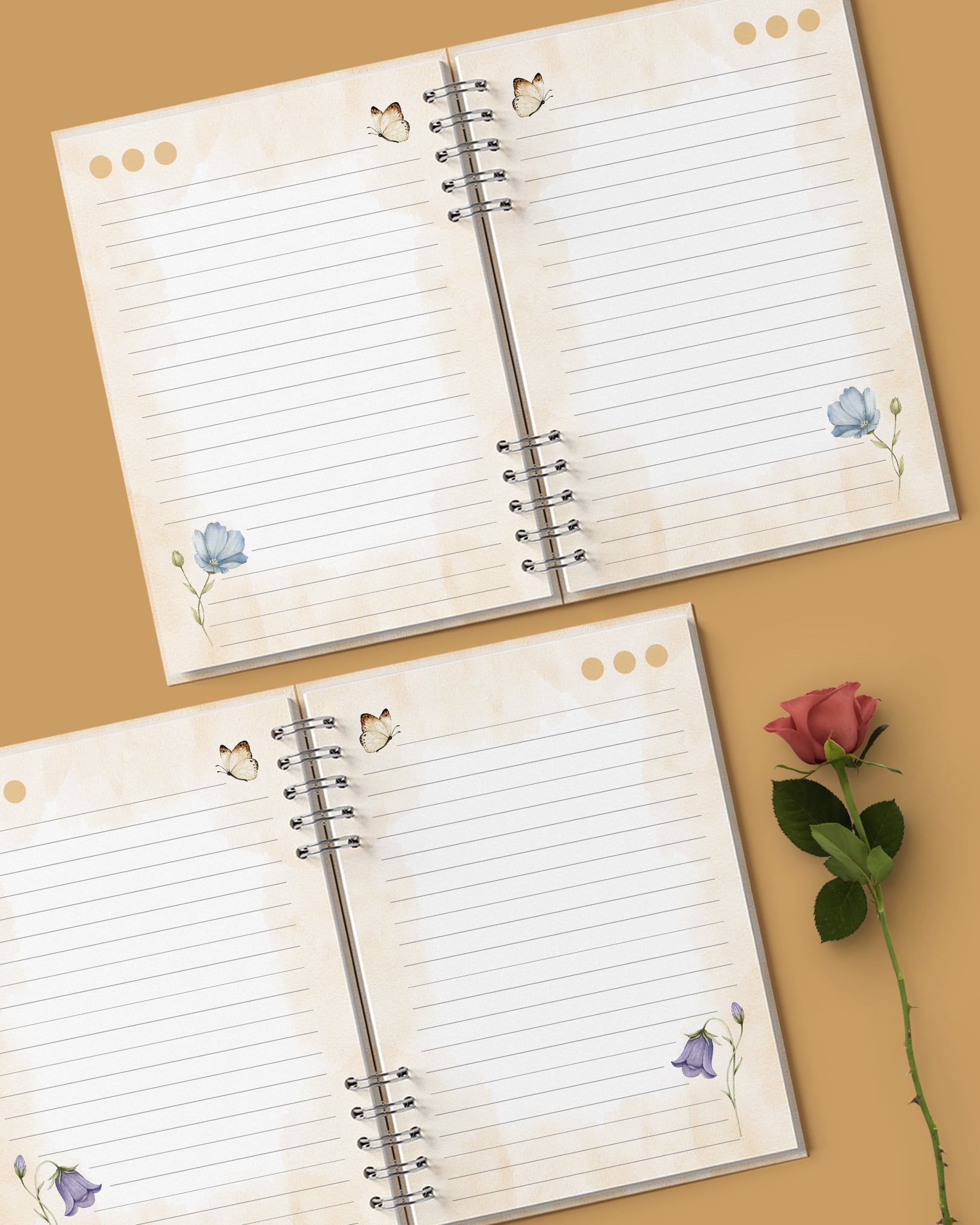 Arquivo Kit 4 Capas e 6 Miolos Caderno Pautado Decorado - Imagem 6