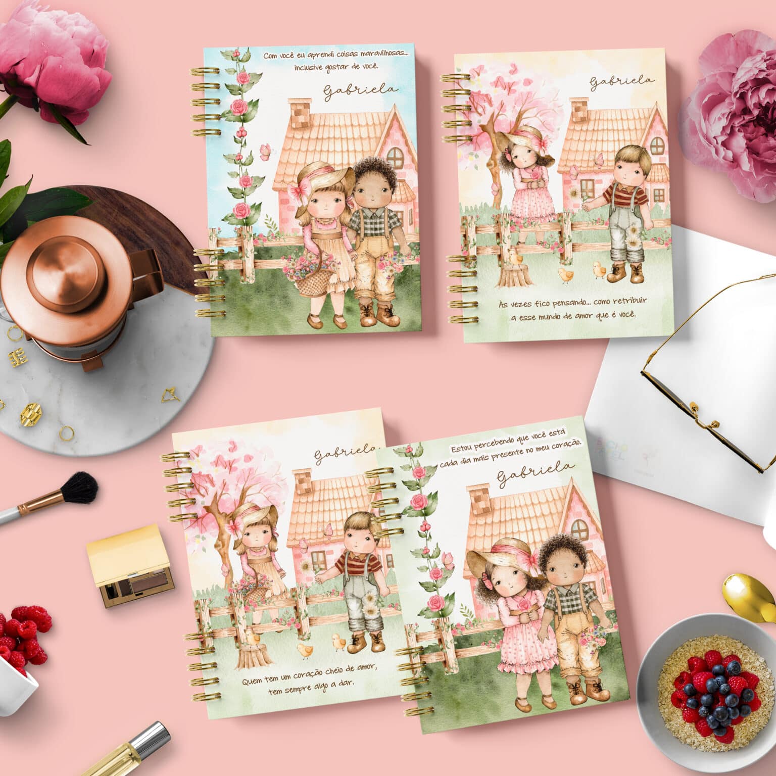 Kit Capas e Miolo Pautado A5 e Universitário Doce Infância - Imagem 3