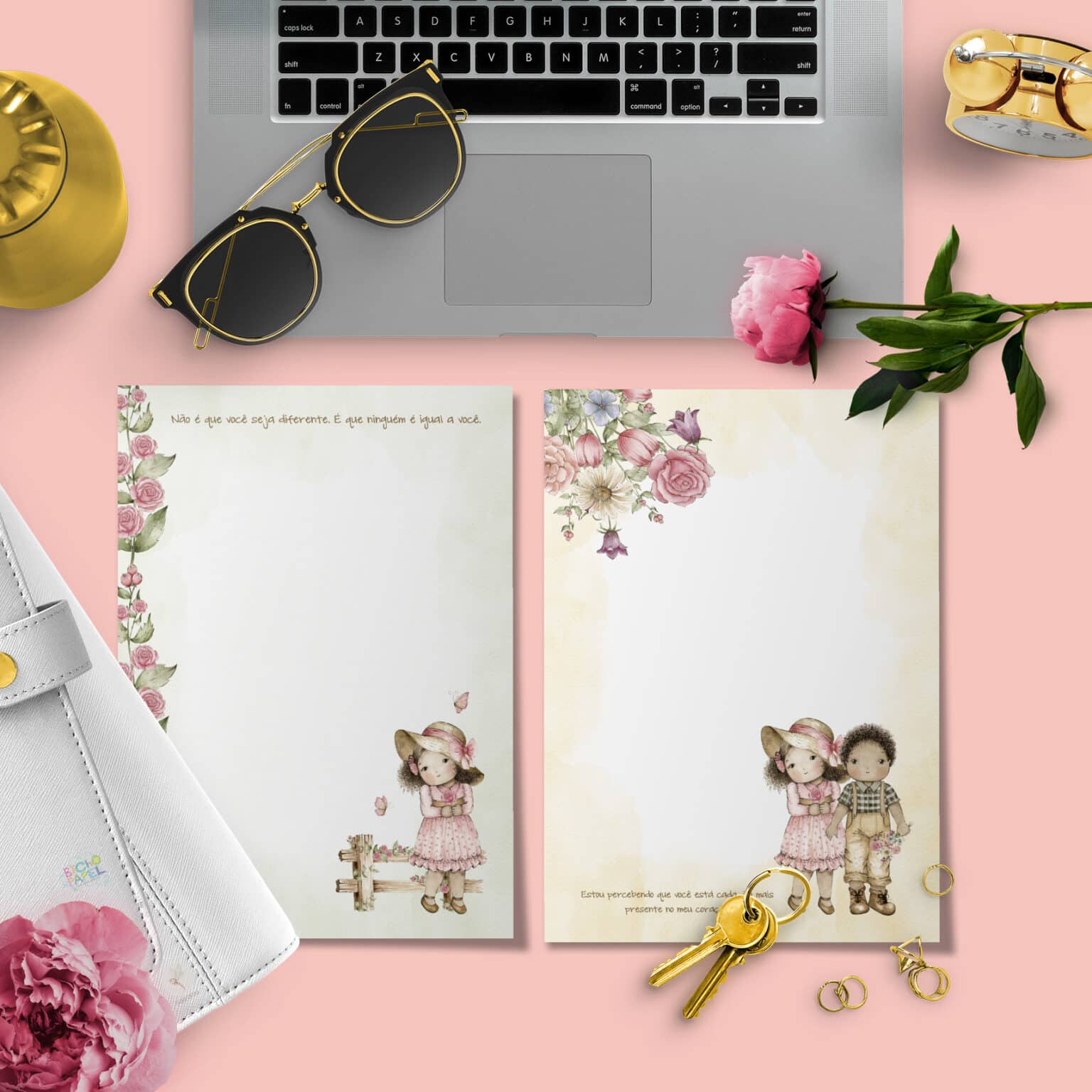 Kit 11 envelopes e 12 papéis de Carta Doce Infância - Imagem 3