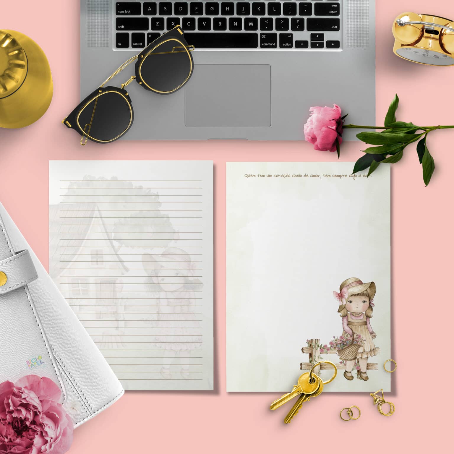 Kit 11 envelopes e 12 papéis de Carta Doce Infância - Imagem 4