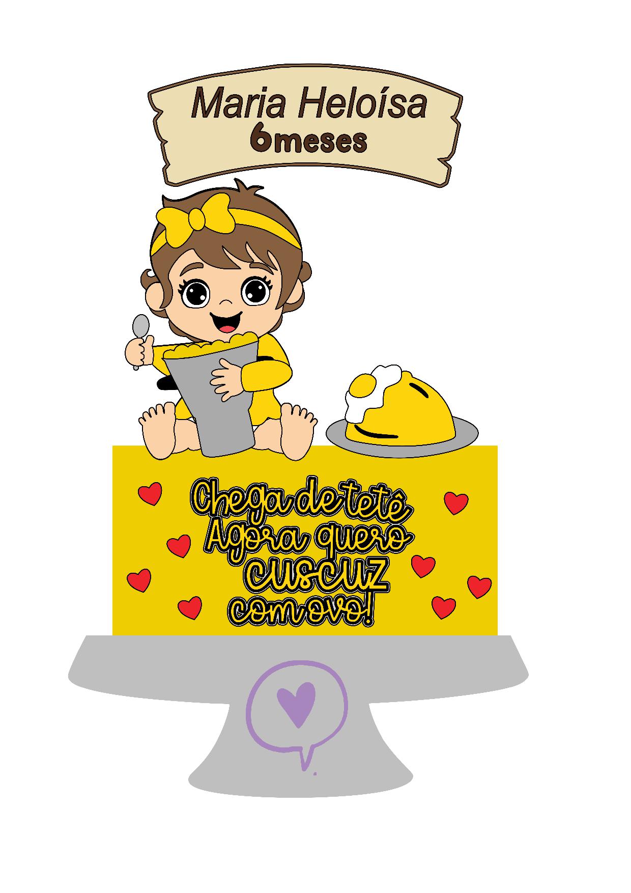 document Arquivo de Corte Topo de Bolo Baby Cuscuz cod02 - Imagem 1