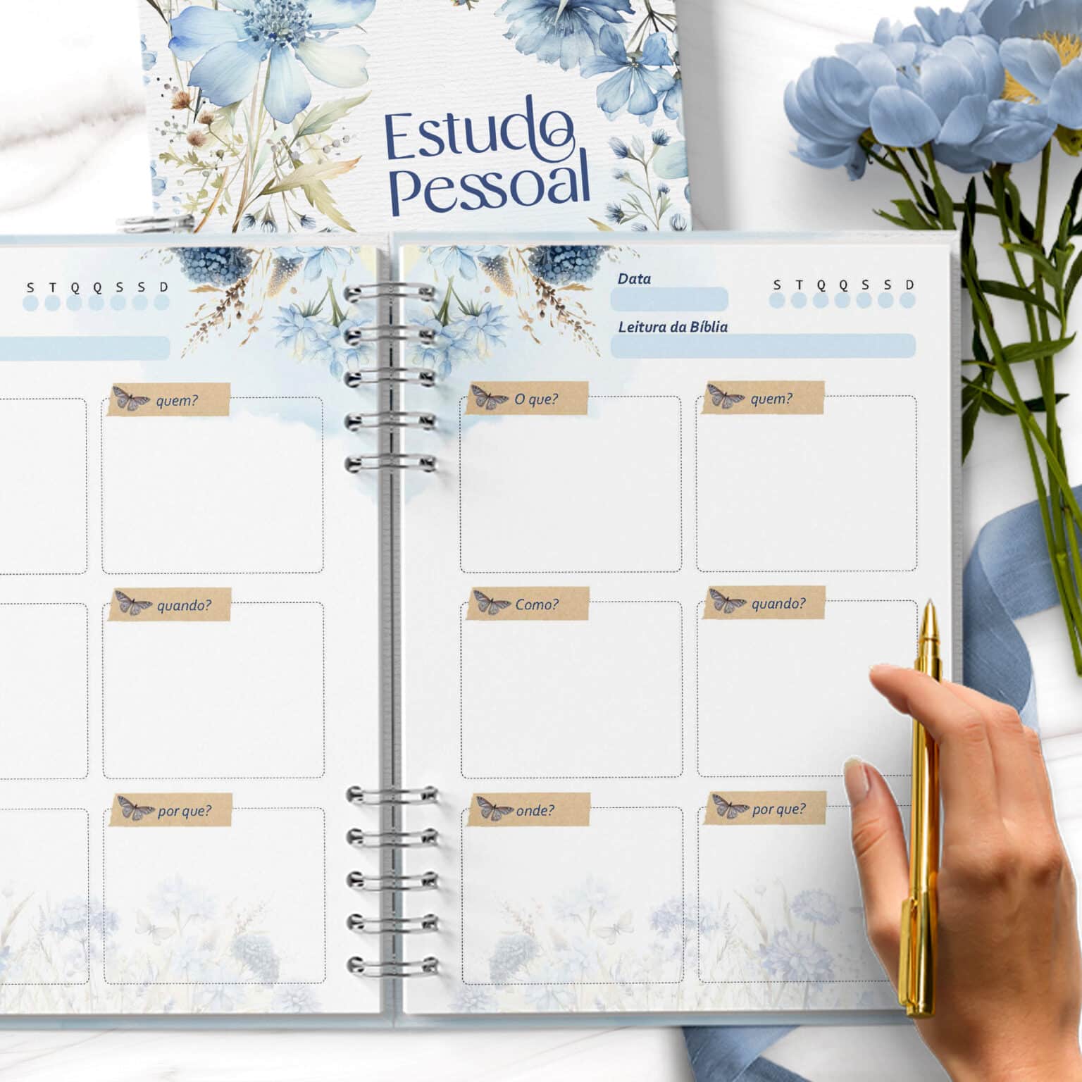 Arquivo Caderno Estudo Pessoal Feminino JW Coleção Blue - Imagem 6