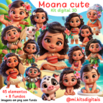 Kit Digital 3D Moana cute