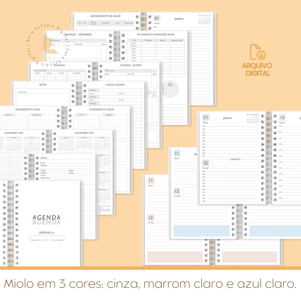 Miolo de Agenda neutra datada – 1 DPP SÁB E DOM JUNTOS - Imagem 1