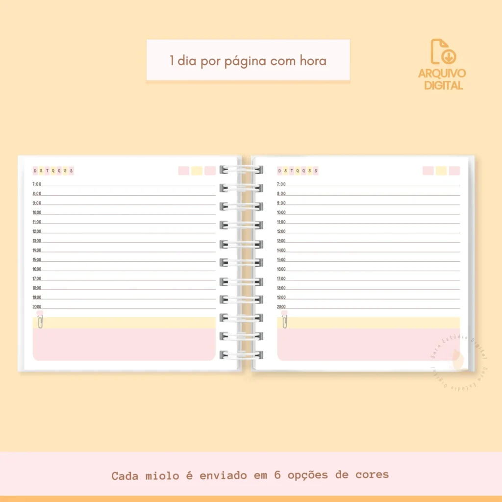 Agenda não datada Mini quadrada (2 em 1) – 6 cores - Imagem 5