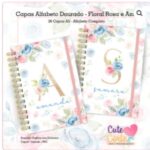 Capas Alfabeto Dourado – Floral Rosa e Azul