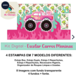 Kit Digital - Escolar Carros Meninas