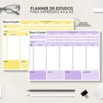 PLANNER DE ESTUDOS SEMANAL + BÔNUS ROTINA DIÁRIA