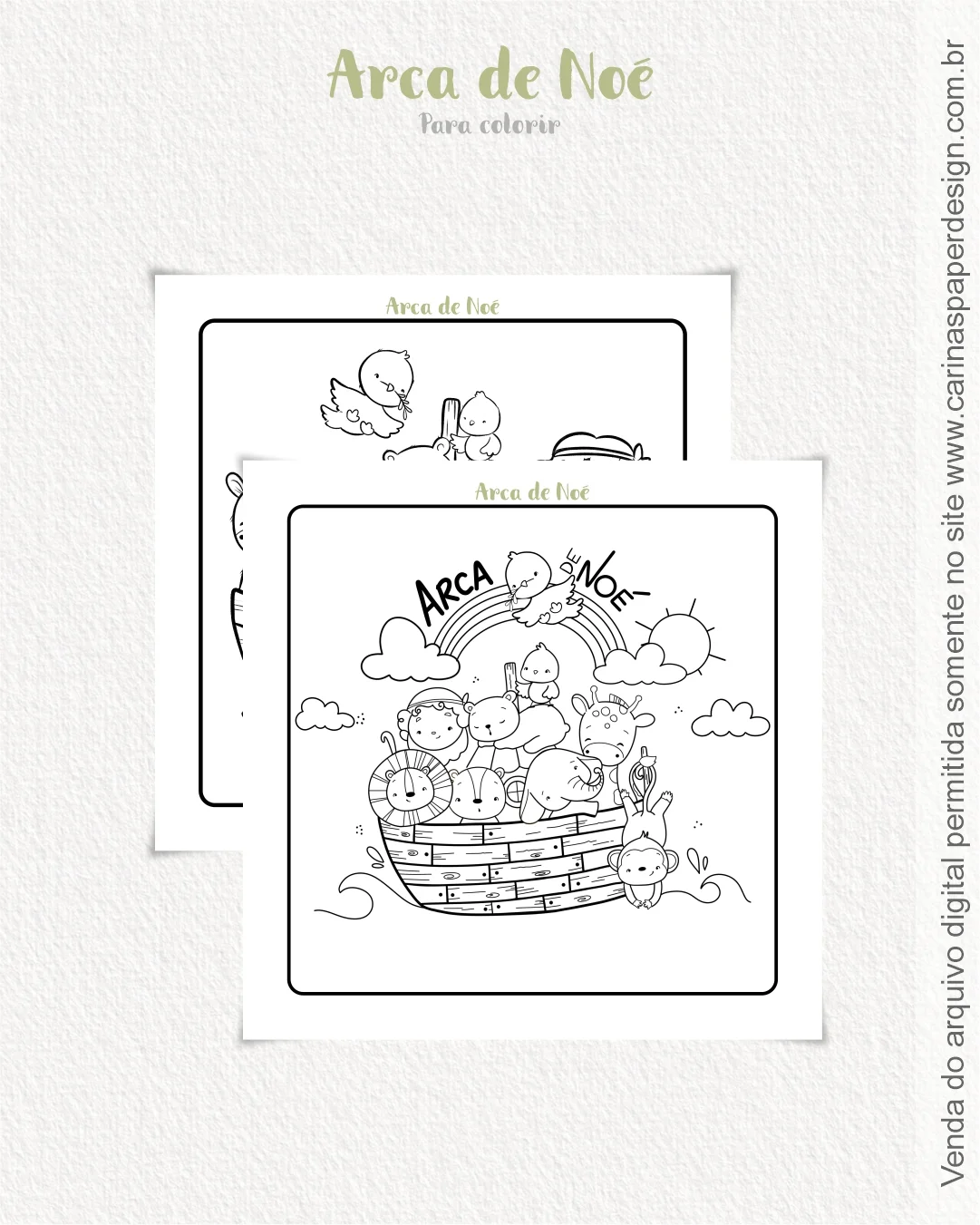 Para colorir Arca de Noé.jpg Livro colorir Arca de Noé - Imagem 1