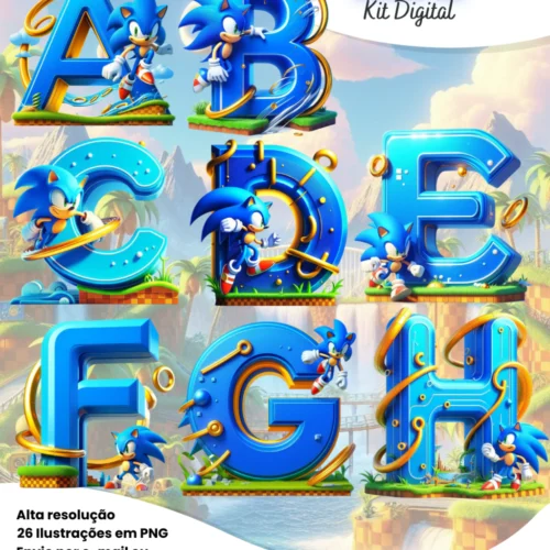Kit Digital - Alfabeto do Sonic 3D