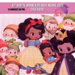 Kit Digital Branca de Neve Negra Cute