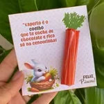 Card Coelho com adesivo cenoura - Batom