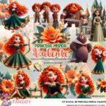 Kit Digital 3D Princesa Merida Valente