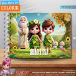 Kit Digital Livro de colorir - Adão e Eva