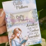 Kit Card e adesivo para balinha azul mulher louvada