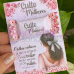 Kit Card e adesivo para balinha rosa mulher virtuosa