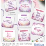 Kit Printable – Tag ou Adesivo Quadrada Dia das Mulheres
