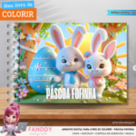 Kit Digital Livro de colorir - Páscoa Coelhinho